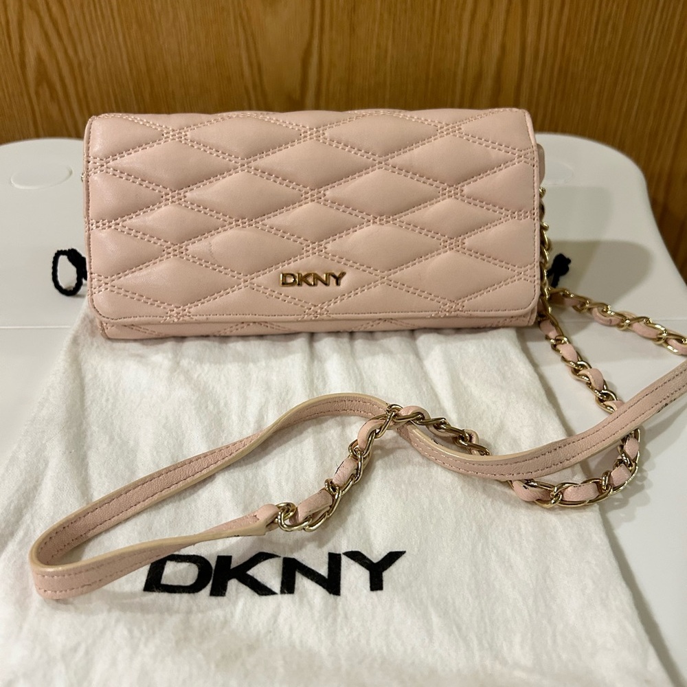 DKNY Blush Quilted Crossbody Bag